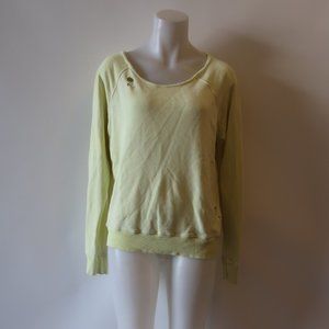 PHILANTHROPHY NEON GREEN DISTRESSED SWEATSHIRT - M